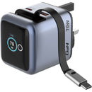Verbatim | Mini GaN Charger 70W | Display | USB-C cable | fixed UK Plug | 31866