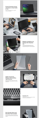 Apple Macbook Pro 13 / Air 13 / MacBook Pro 14" 可拆卸 磁石防窺屏幕保護貼