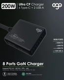 EGO 200W Ultra CP charger (6 Type-C + 2 USB-A) (Modle: 023)
