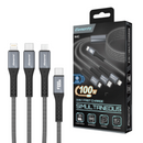 Elementz N4C 3合1充電線 傳輸線 快速充電線 60W