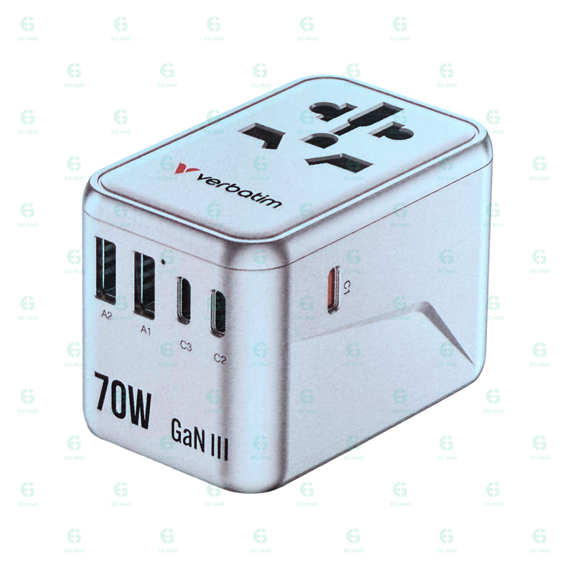 Verbatim 5 Port PD 3.0 70W Travel Adaptor 旅行轉插充電器