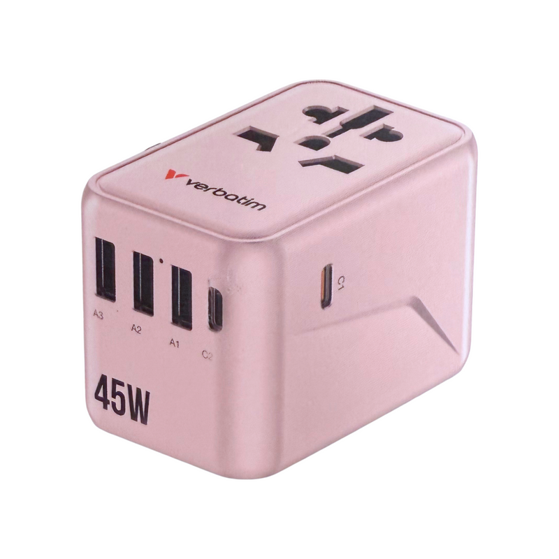 Verbatim 5 Port PD 3.0 45W Travel Adaptor 旅行轉插充電器