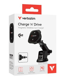 Verbatim Charge‘n’Drive Qi2 15W Magnetic Wireless Car Charger With Active Cooling - 31861 (有Qi2磁吸新款車架）