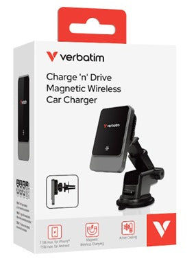 Verbatim Charge‘n’Drive Qi 15W Magnetic Wireless Car Charger With Active Cooling - 31862（磁吸新款車架）