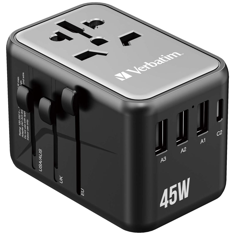 Verbatim 5 Port PD 3.0 45W Travel Adaptor 32123