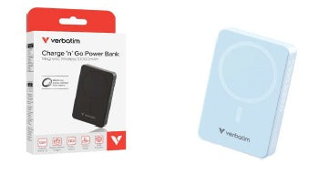 Verbatim Charge 'n' Go Power Bank Magnetic Wireless 10000mAh Basic Black