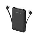 Hedonic 5000mAh (18.5 Wh) 輕巧充電池 連Lightning & USB-C 嵌入式充電線 ( 81057 黑色 / 81058 白色 )