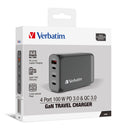 Verbatim 4端口100W PD 3.0 & QC 3.0 GaN旅行充電器 (66967)