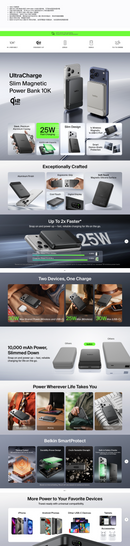 Belkin UltraCharge | 3C認證 | 行動電源 | BPD022fq | 10000mAh | Magsafe | 磁吸 | QR code | 移動電源 | LED