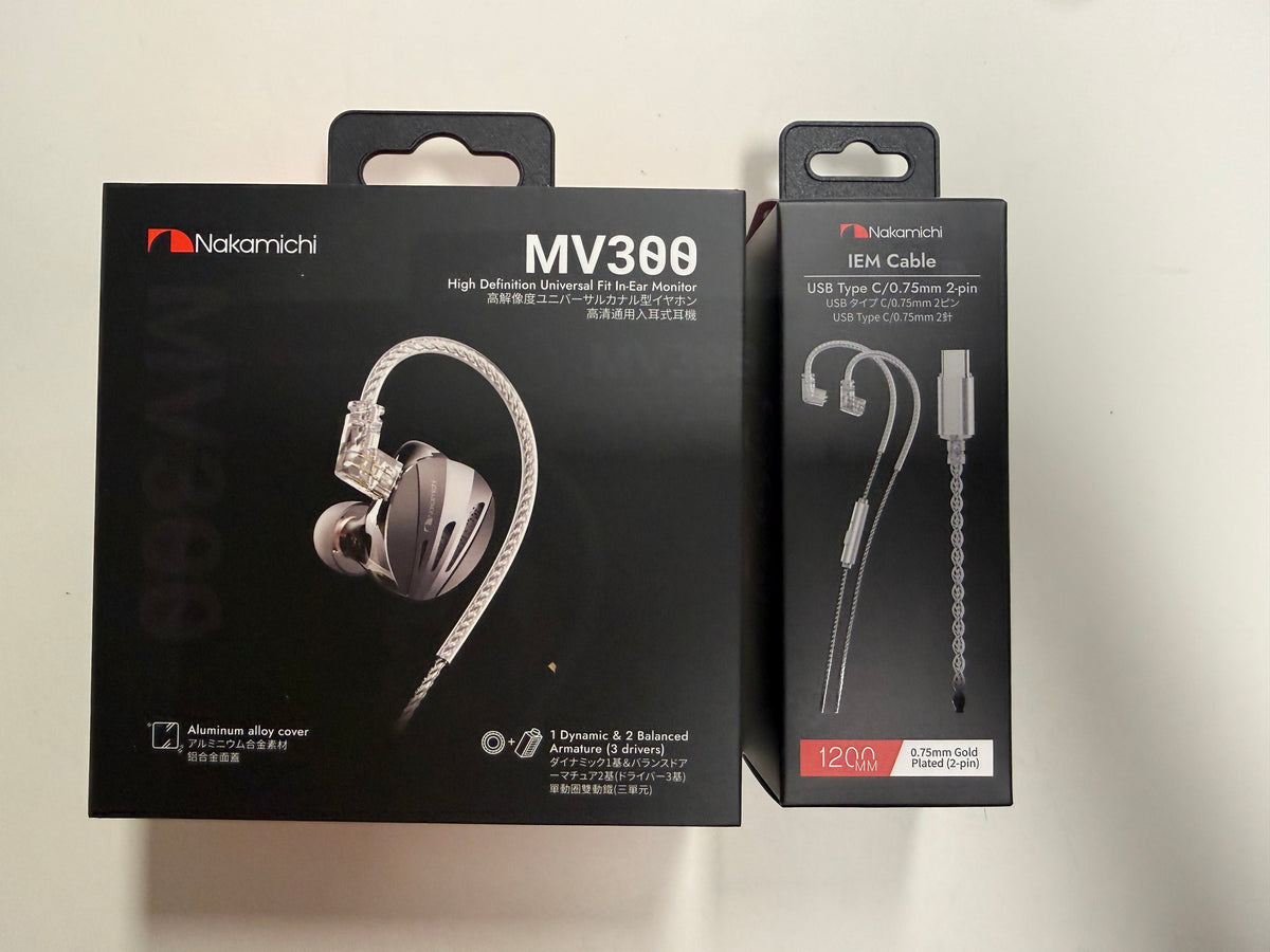 Nakamichi MV300 專業級入耳式監聽耳機 可換線 2PIN 3.5mm + Type C 耳機
