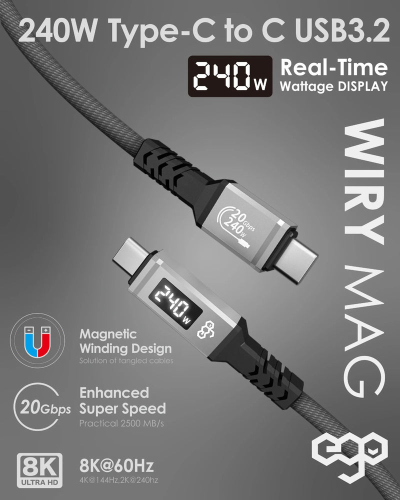 EGO WIRY MAG 240W USB3.2 Type-C to C 磁吸數據線 (CCTR3)