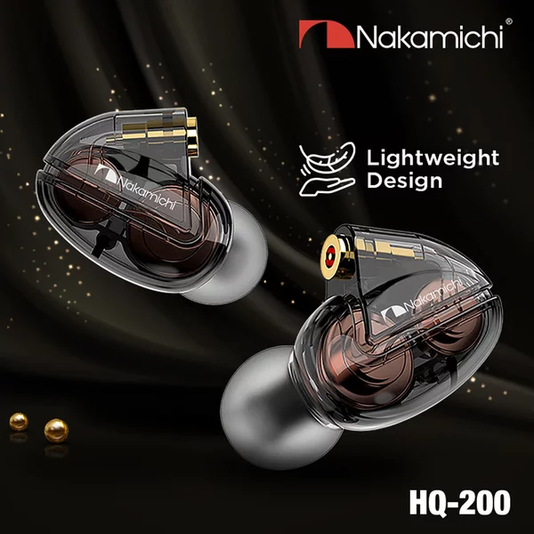 Nakamichi HQ200 雙動態驅動器入耳式監聽有線耳機麥克風