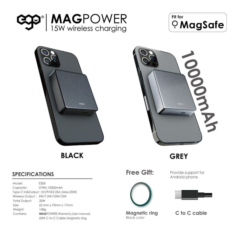 EGO MagPower 10000mAh Magsafe 15W 行動電源