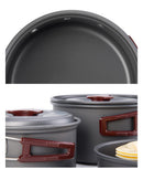 Naturehike 戶外野營鋁合金便攜炊具套鍋餐具9件組 2-3人 (NH15T203-G)