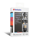 Verbatim MicroUSB, Lightning及Type C to USB-A 3合1充電傳輸線