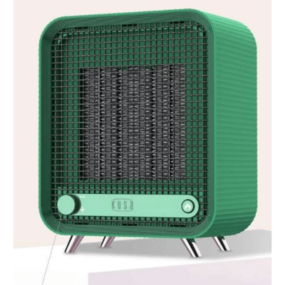 日本 Kusa 桌面型PTC陶瓷暖風電爐 DH-100, 二合一冷暖暖風機，廣角送風 PTC陶瓷加熱，節能 3秒內快速加熱，無量旋鈕溫度控制 過熱斷電保護，傾倒自動斷電 適用面積10-20㎡ 恆溫控制，安全無火，阻燃外殼。
