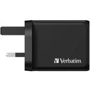 Verbatim 威寶 3 Port 65W PD 3.0 & QC 3.0 GaN 充電器, 採用最新「GaN氮化鎵」技術，體積更小，效率更高. 配備2個Type C PD端口和1個USB-A端口, Type C PD1和PD2端口單獨使用時，可支援高達65W輸出. USB-A QC 3.0/SuperCharge端口單獨使用時可支援最高30W輸出, 可同時為3部設備進行充電. 備有4重安全保護系統.