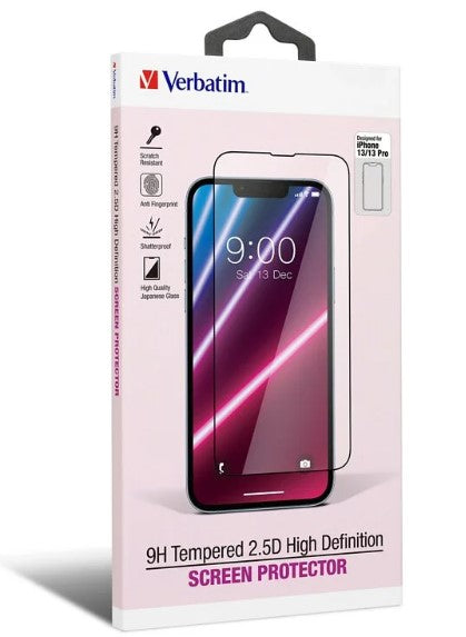 Verbatim iPhone 13/13 Pro 6.1" 9H 鋼化玻璃貼 2.5D 高品質日本玻璃屏幕保護膜 66769