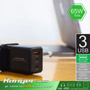 Capdase RANGER 3U65S - GaN QC / PD壁式充電器｜ AD00-R701-BS
