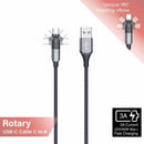 Capdase USB-C TO USB S/C CABLE (HC00-24G1) 超強韌2M 3A 多角度快速充電線