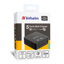 Verbatim 5 Ports 40W QC & PD多功能充電器 (65828)