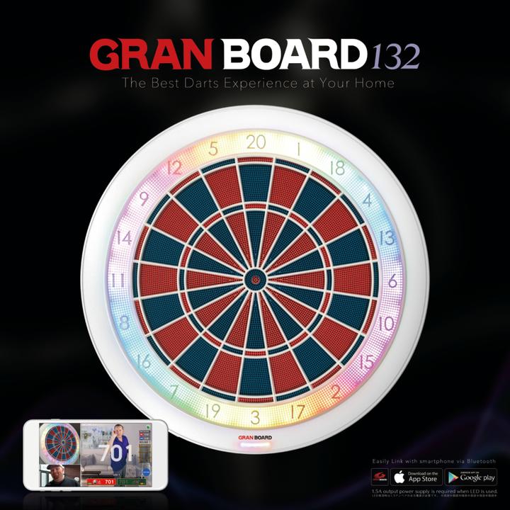 Gran Darts - Gran Board 132 白色 藍牙電子飛鏢 (線上對戰鏢靶)
