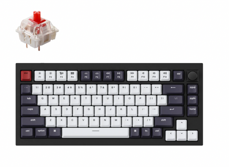 Keychron Q1 Knob QMK Custom 82鍵 RGB 有線機械式鍵盤( 旋鈕版本)(可換軸 Hot-Swappable)