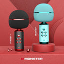 Monster M98 Mini Karaoke Microphone，兼容各種主流APP，集Mic和喇叭於一身。專業K歌神器藍芽喇叭+ 錄音+ 兼容主流APP功能新年拜年禮物聚會遊戲. 使用DSP 數碼音頻處理技術及內置2個 全頻 10W 喇叭，提供強勁的立體聲。6種音效模式，各種風格滿足你的表演。更可一鍵消除人聲、伴奏輕鬆切換及同時兩個連接一齊播放和伴奏。