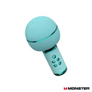 Monster M98 Mini Karaoke Microphone，兼容各種主流APP，集Mic和喇叭於一身。專業K歌神器藍芽喇叭+ 錄音+ 兼容主流APP功能新年拜年禮物聚會遊戲. 使用DSP 數碼音頻處理技術及內置2個 全頻 10W 喇叭，提供強勁的立體聲。6種音效模式，各種風格滿足你的表演。更可一鍵消除人聲、伴奏輕鬆切換及同時兩個連接一齊播放和伴奏。