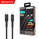 Elementz MFI NIC Certified Cable (Type-C to Lightning)