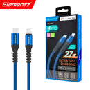 Elementz MFI NIC Certified Cable (Type-C to Lightning)