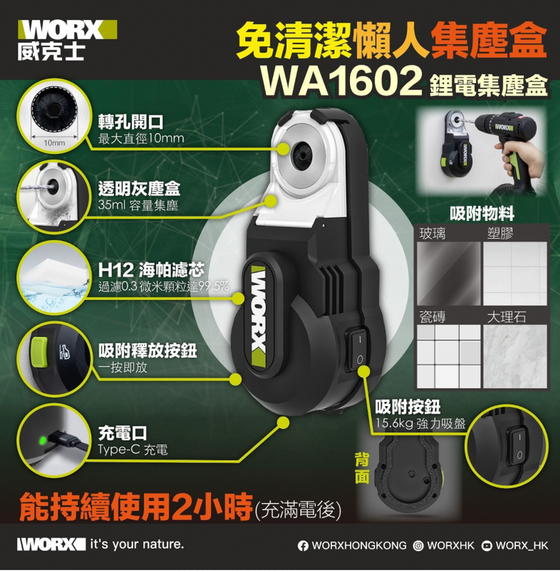 WORX WA1602 鋰電吸塵盒