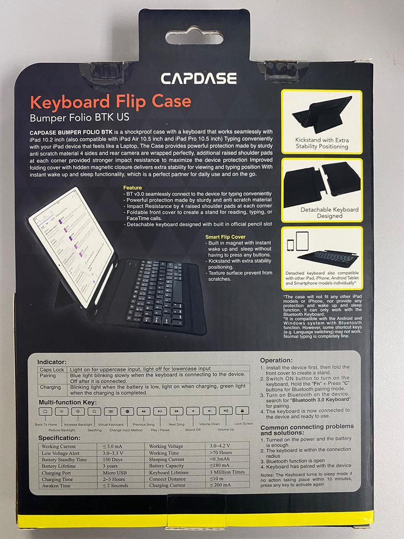 Capdase iPad 防撞Case連藍牙Keyboard  (iPad 4, 10.9寸 (2020)/ iPad Pro 11寸 (2020)/ iPad Pro 11寸 (2018) (共用）