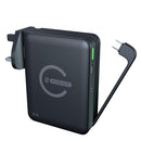 Ego E-Fusion 2 15000mAh 65W PD 三合一無線充 GaN充電器 行動電源。E-fusion 2代! 超強進化！火牛+尿袋+無線充＋轉壓插 自從第一代E-Fsuion熱賣後. 各用家都非常期待既第二代 體積只增加20%，輸出增加360% (18W–>65W)，電量增加223% (6700mAh –> 15000mAh) 採用Gan晶片技術 + 納米石墨稀散熱 所有元件均採用最高級別 充電器本身更自帶USB-C線，同樣支援PD 3.0 65W快充，使用更方便 同樣可支援USB-A的PD 3.0 65W快充 支援 Qi 無線充電，就算沒有帶備充電線，亦可以為手機進行充電。