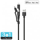Capdase 3IN1 SYNC & CHARGE CABLE (HCCB-M901)  超強韌 2M 3 合 1 Apple MFI 認證快充線